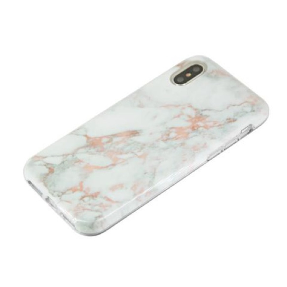 Pink and white marble iPhone X case
